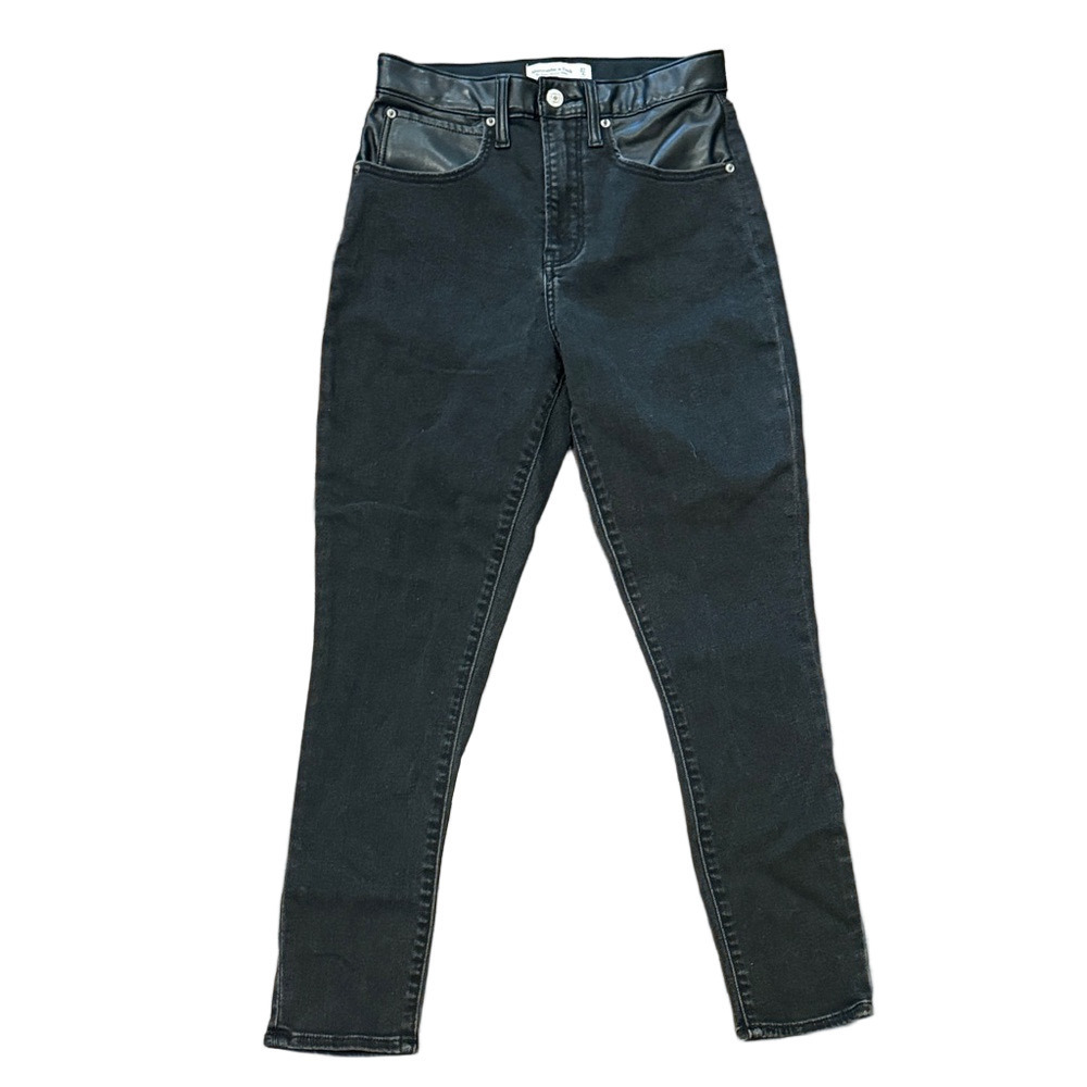 Abercrombie & Fitch super skinny high rise ankle black jeans, size 4
